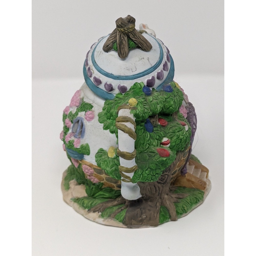 Easter Porcelain Light Up Teapot Bunny Rabbits House , no cord ~ 6 1/2" Tall - Picture 4 of 5